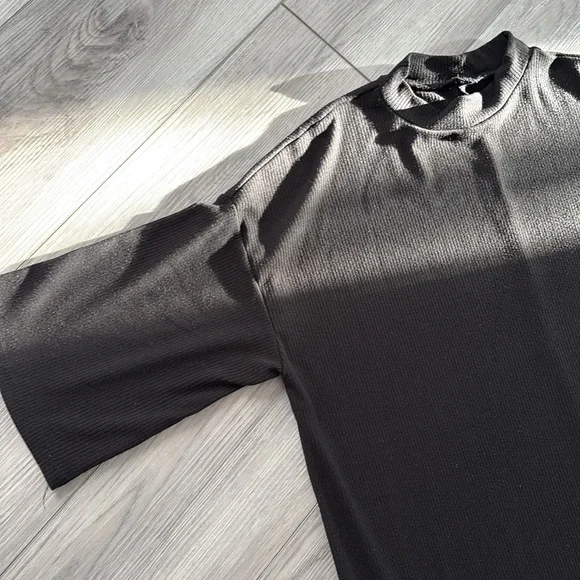 Black Ribbed Dress - Picture 3 of 4